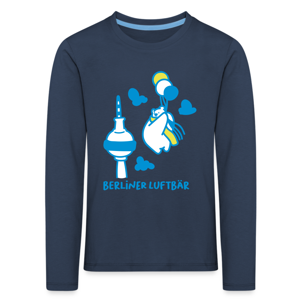 Berliner Luftbär - Kinder Langarmshirt - Navy