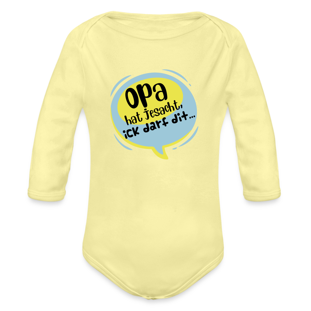 Ick darf dit! - Bio-Langarmbody - Hellgelb