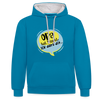 Ick darf dit! - Kontrast Hoodie - Pfauenblau/Grau meliert