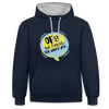 Ick darf dit! - Kontrast Hoodie - Navy/Grau meliert