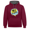 Ick darf dit! - Kontrast Hoodie - Weinrot/Anthrazit