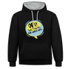 Ick darf dit! - Kontrast Hoodie - Schwarz/Grau meliert