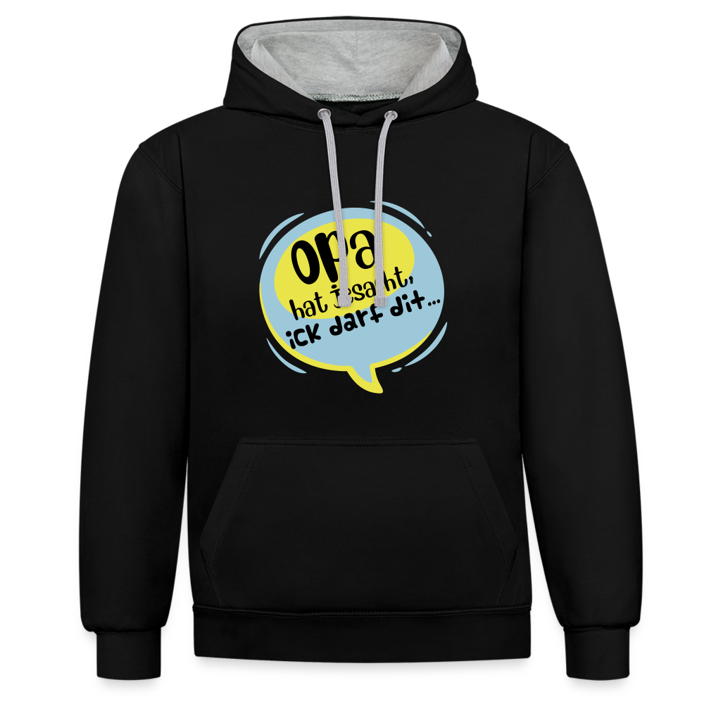 Ick darf dit! - Kontrast Hoodie - Schwarz/Grau meliert