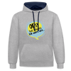 Ick darf dit! - Kontrast Hoodie - Grau meliert/Navy