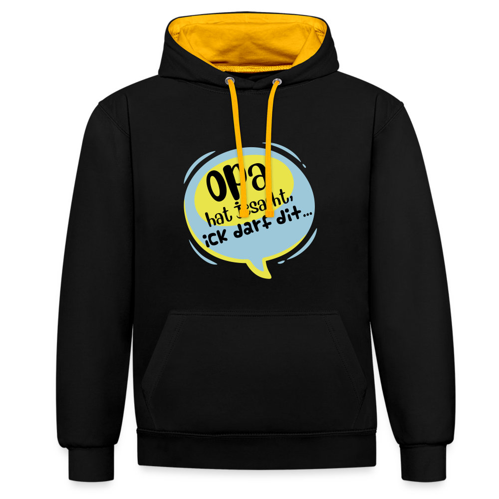 Ick darf dit! - Kontrast Hoodie - Schwarz/Gold