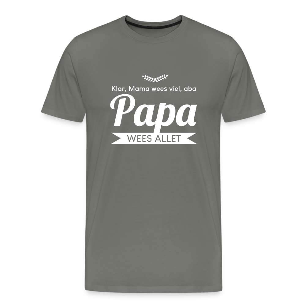 Opa wees allet - Männer Premium T-Shirt - Asphalt
