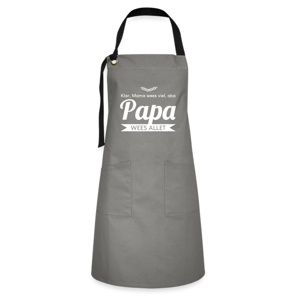 Opa wees allet - Kontrastschürze - Anthrazit/Schwarz