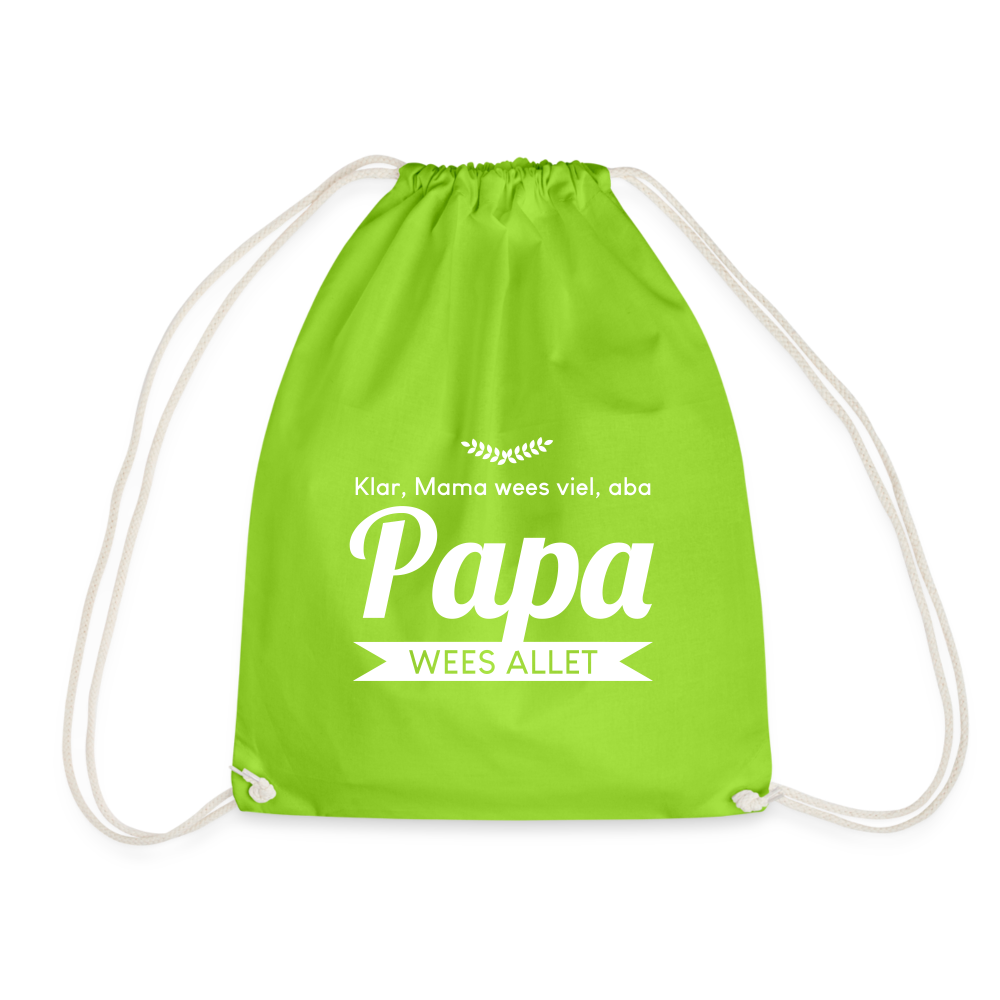 Opa wees allet - Turnbeutel - Neongrün