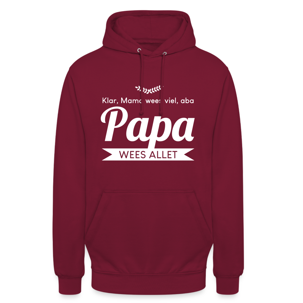Opa wees allet - Unisex Hoodie - Bordeaux