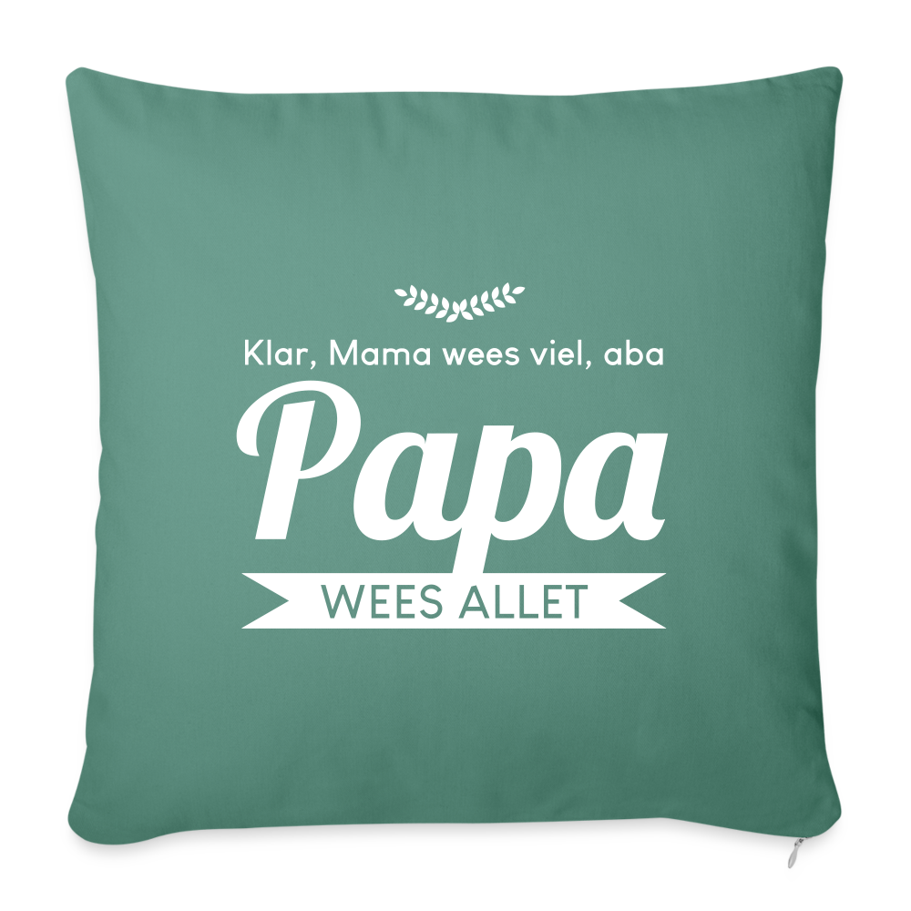Opa wees allet - Sofakissen mit Füllung (45 x 45 cm) - Tanngrün
