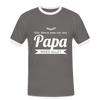 Opa wees allet - Männer Ringer T-Shirt - Dunkelgrau/Weiß