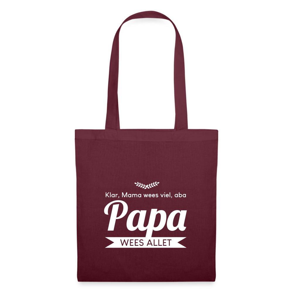 Opa wees allet - Stoffbeutel - Burgunderrot