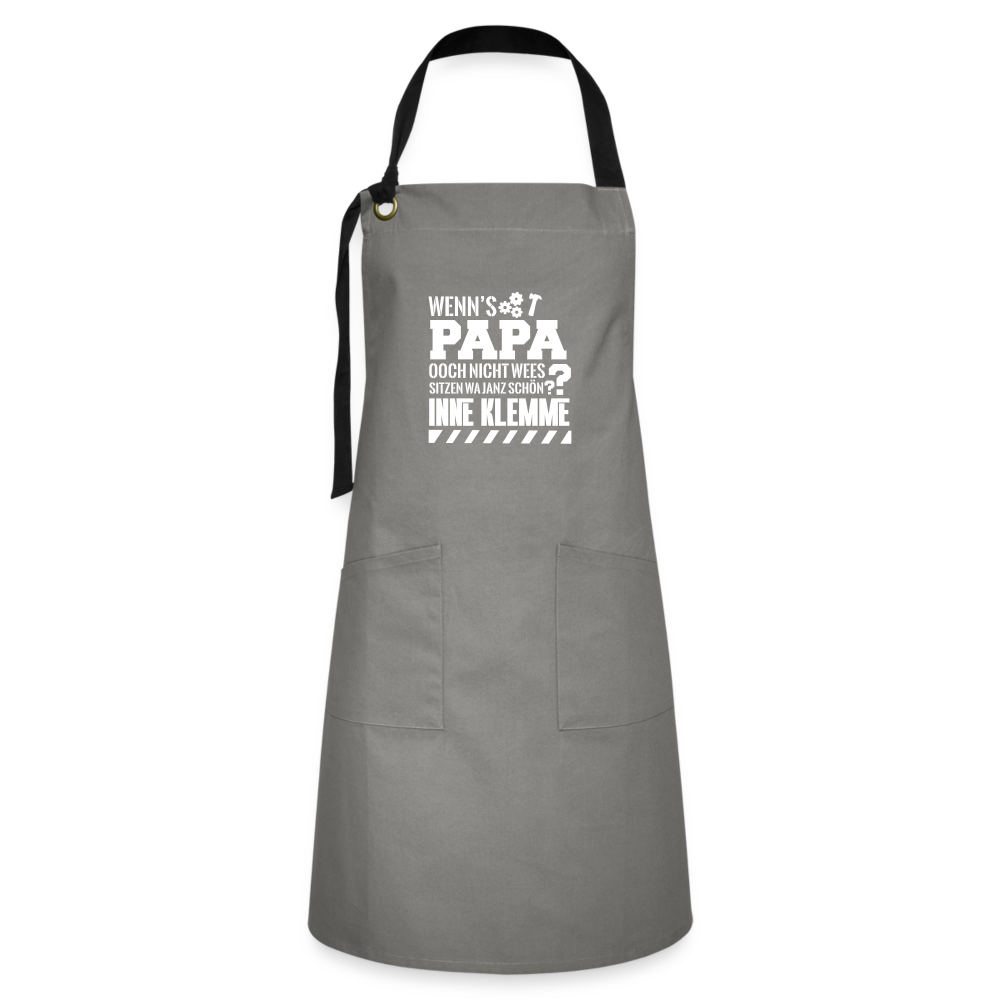 Wenn's Papa - Kontrastschürze - Anthrazit/Schwarz