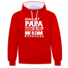 Wenn's Papa - Kontrast Hoodie - Rot/Weiß