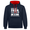 Wenn's Papa - Kontrast Hoodie - Navy/Rot