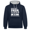 Wenn's Papa - Kontrast Hoodie - Navy/Grau meliert