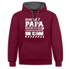 Wenn's Papa - Kontrast Hoodie - Weinrot/Anthrazit