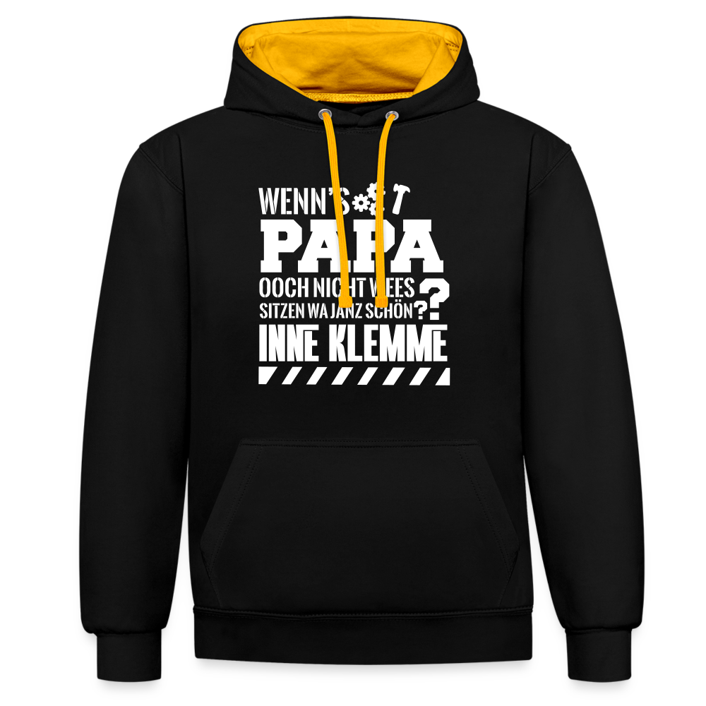 Wenn's Papa - Kontrast Hoodie - Schwarz/Gold