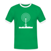 Funkturm im Fokus - Männer Ringer T-Shirt - Kelly Green/Weiß