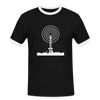 Funkturm im Fokus - Männer Ringer T-Shirt - Schwarz/Weiß