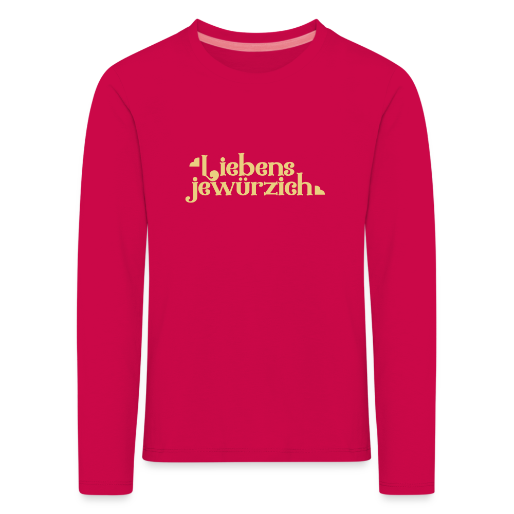 Liebensjewürzich - Kinder Langarmshirt - dunkles Pink
