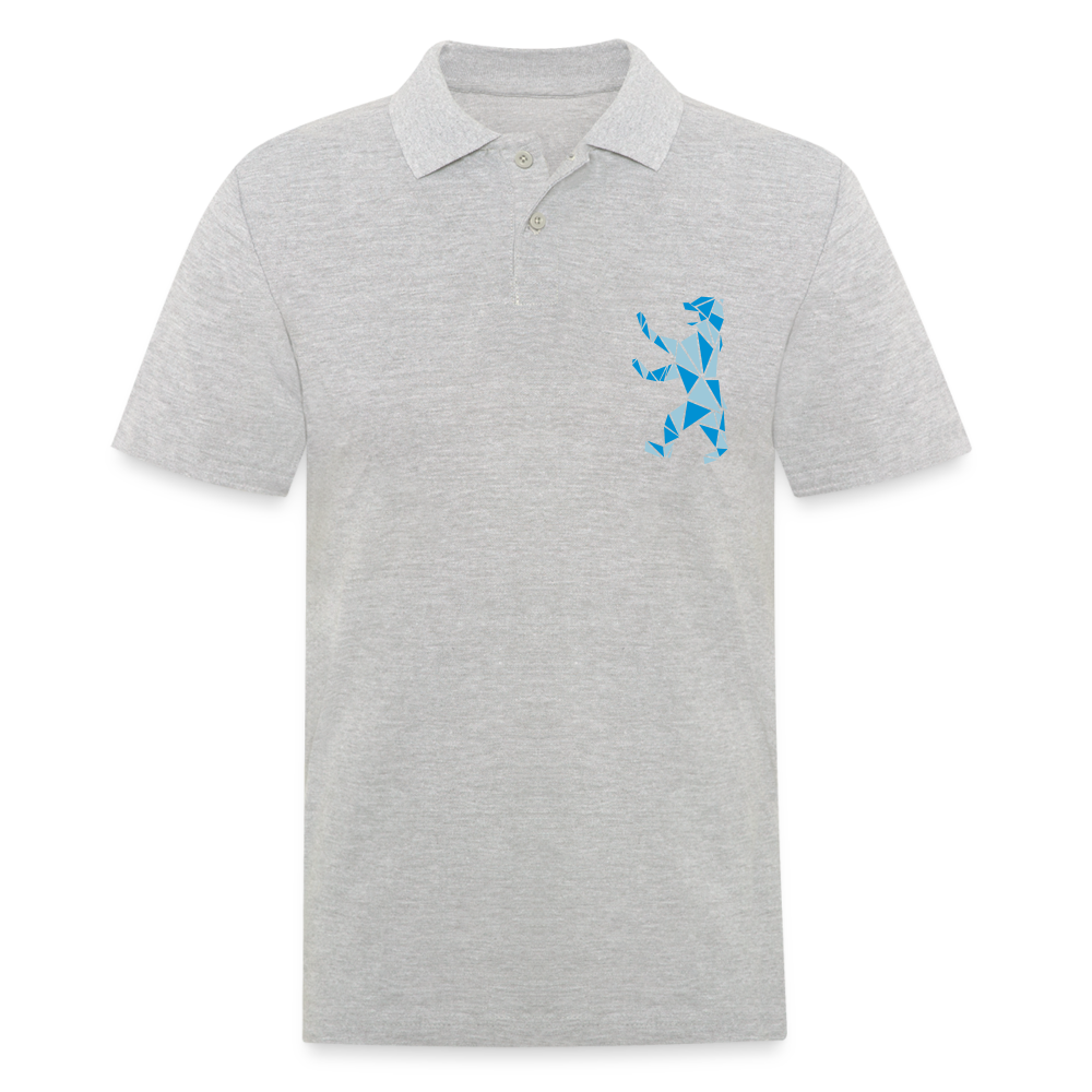 Berliner Bär Geometrie - Männer Poloshirt - Grau meliert