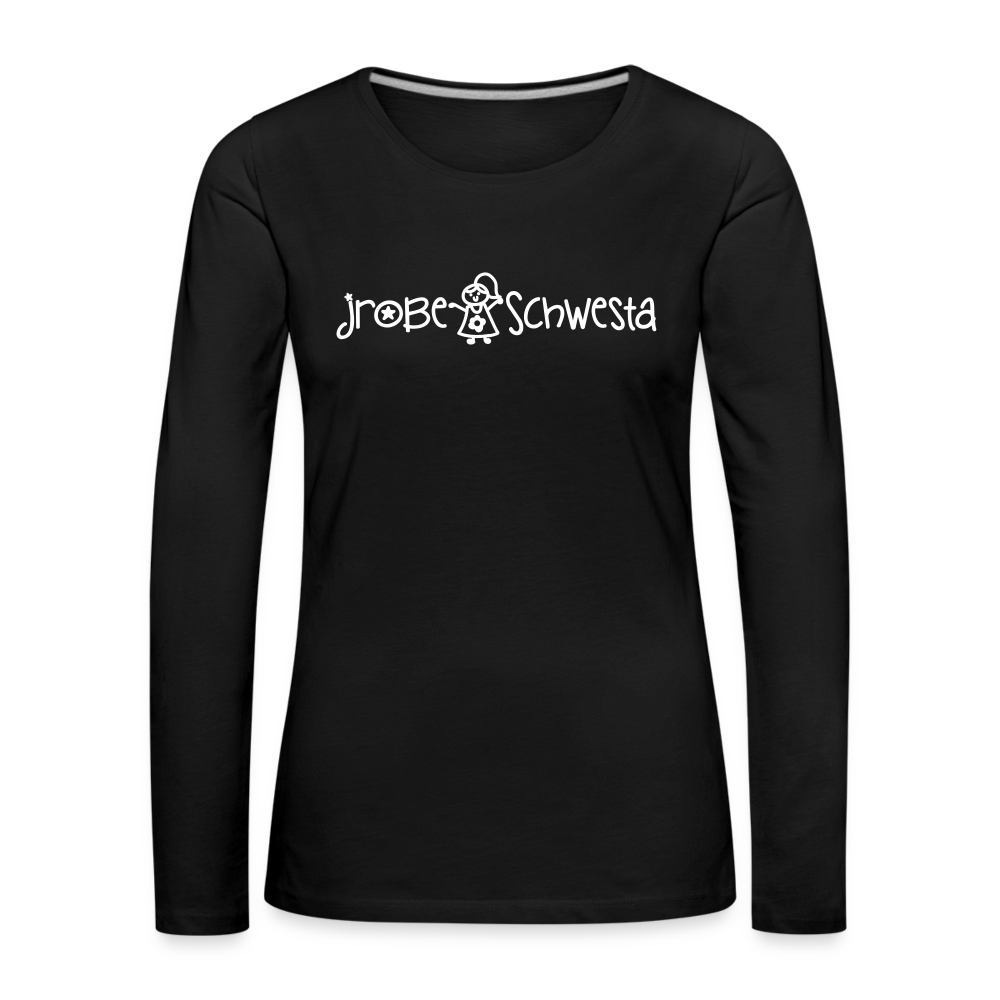 Meene Schwesta - Frauen Premium Langarmshirt - Schwarz