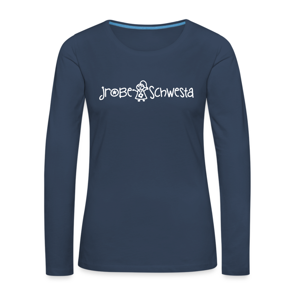 Meene Schwesta - Frauen Premium Langarmshirt - Navy