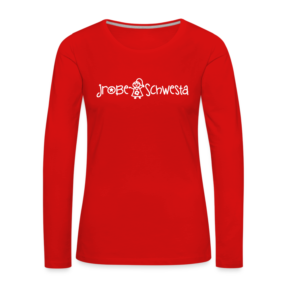 Meene Schwesta - Frauen Premium Langarmshirt - Rot
