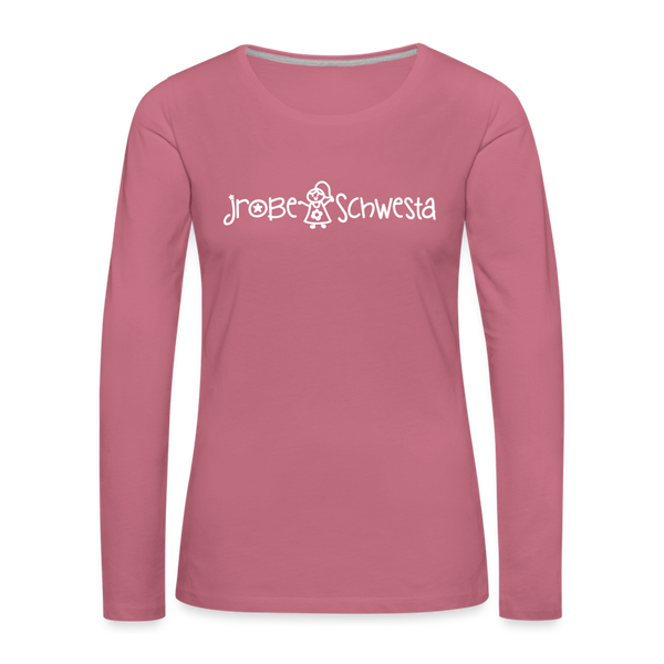 Meene Schwesta - Frauen Premium Langarmshirt - Malve