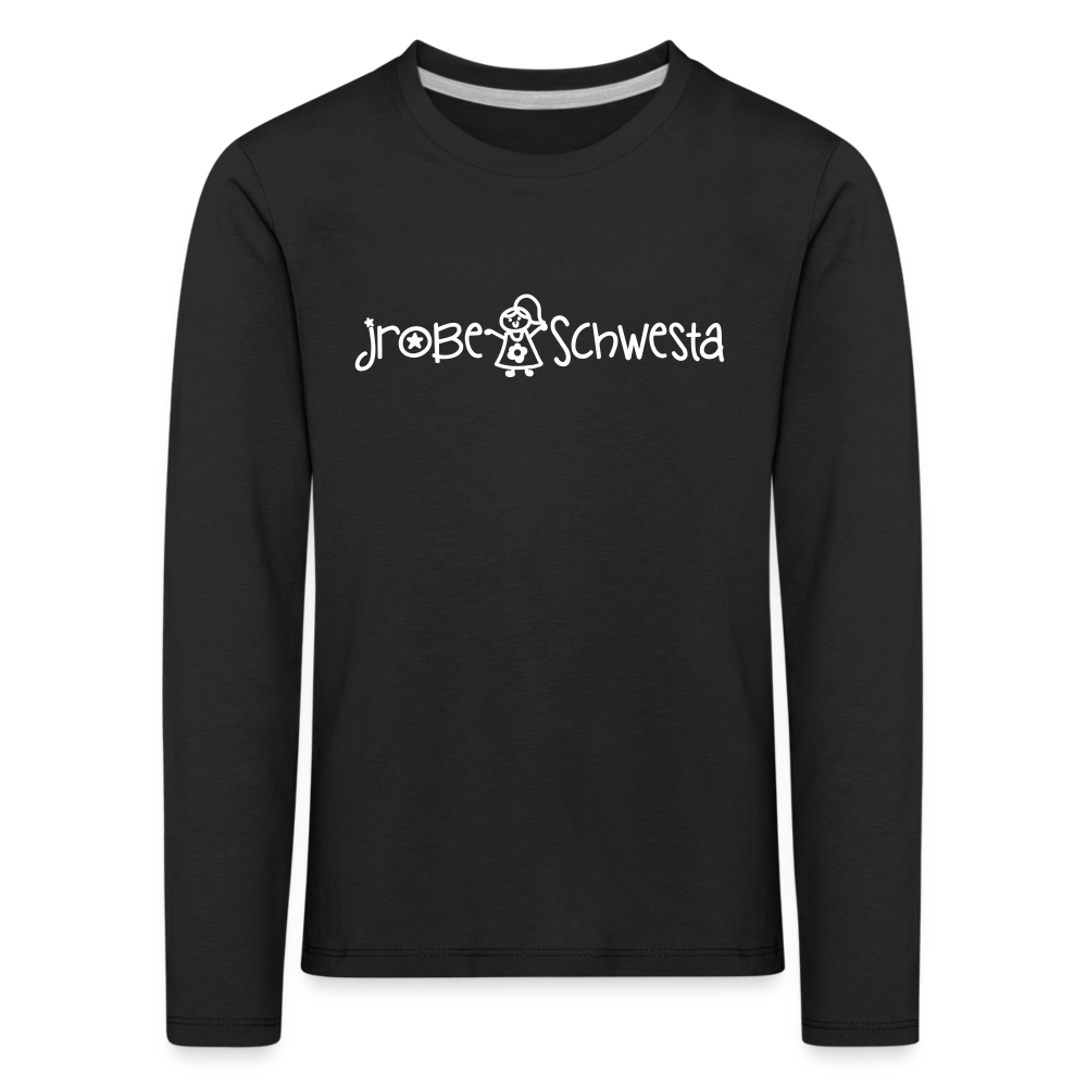Meene Schwesta - Kinder Langarmshirt - Schwarz