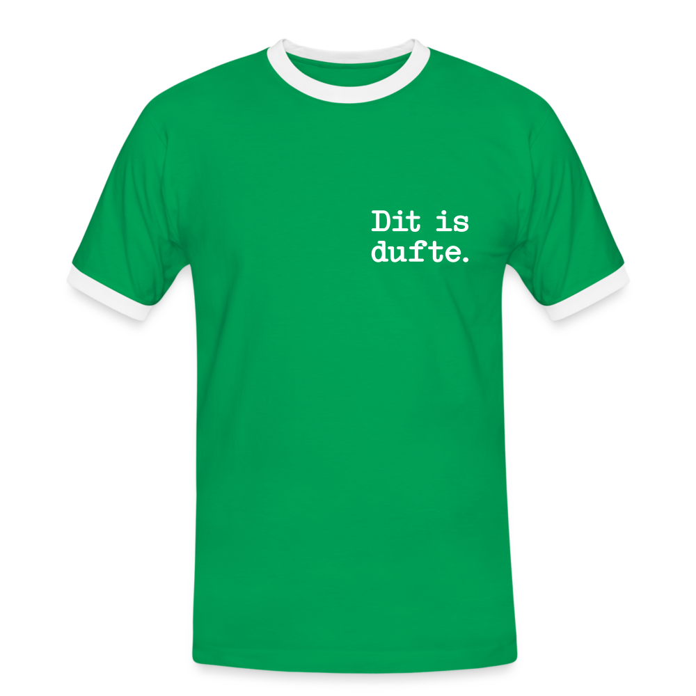 Dit is dufte - Männer Ringer T-Shirt - Kelly Green/Weiß