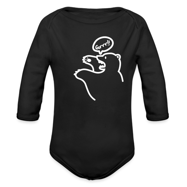 Böser Berliner Bär - Bio-Langarmbody - Schwarz