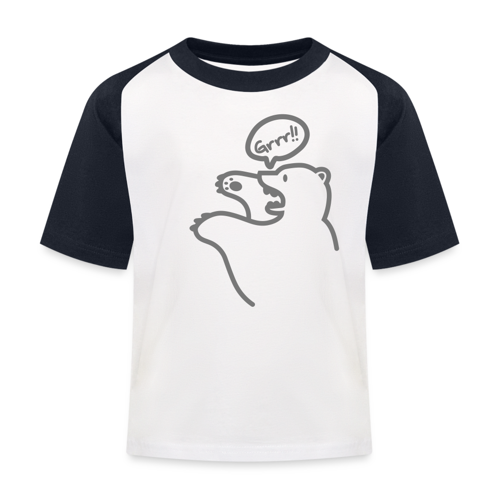 Böser Berliner Bär - Kinder Baseball T-Shirt - Weiß/Navy