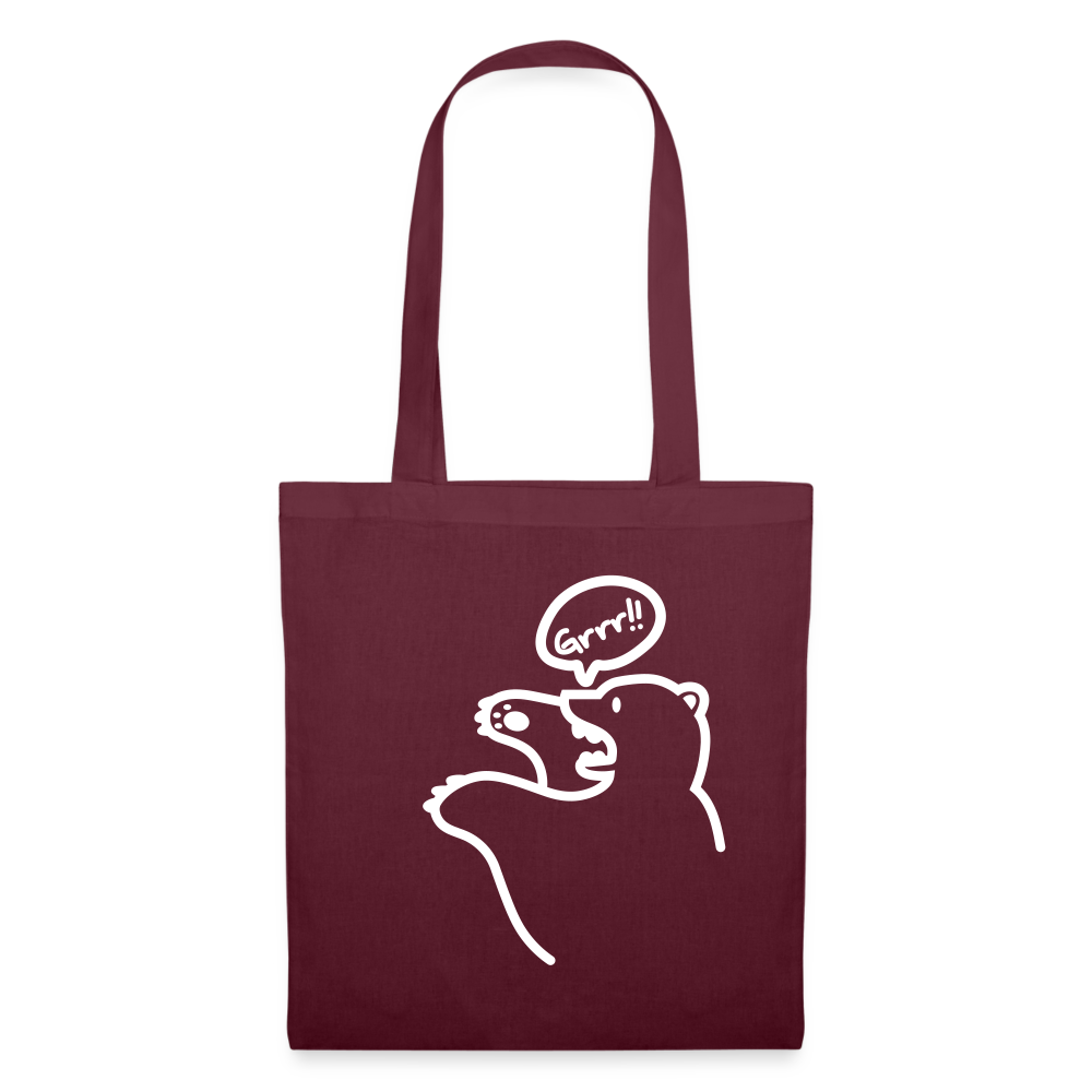 Böser Berliner Bär - Stoffbeutel - Burgunderrot
