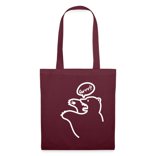 Böser Berliner Bär - Stoffbeutel - Burgunderrot