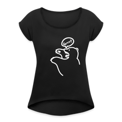 Böser Berliner Bär - Frauen T-Shirt mit gerollten Ärmeln