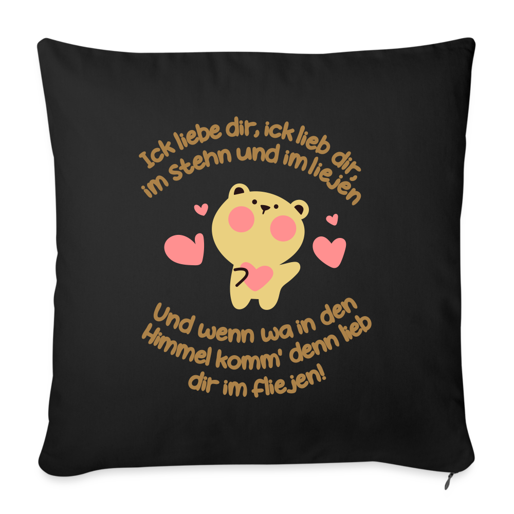 Im Stehn und im Liejen! - Sofakissen mit Füllung (45 x 45 cm) - Schwarz