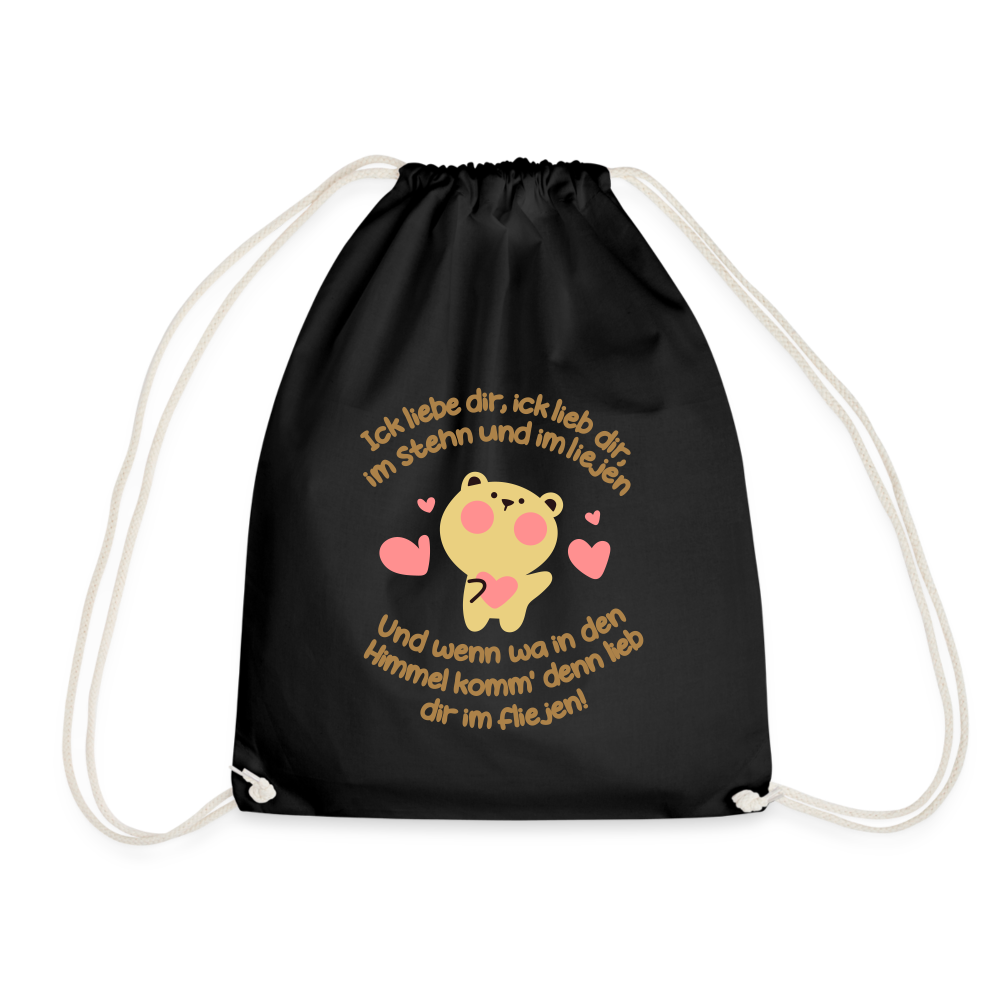 Im Stehn und im Liejen! - Turnbeutel - Schwarz