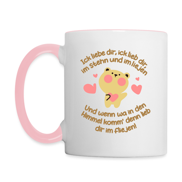 Im Stehn und im Liejen! - Tasse zweifarbig