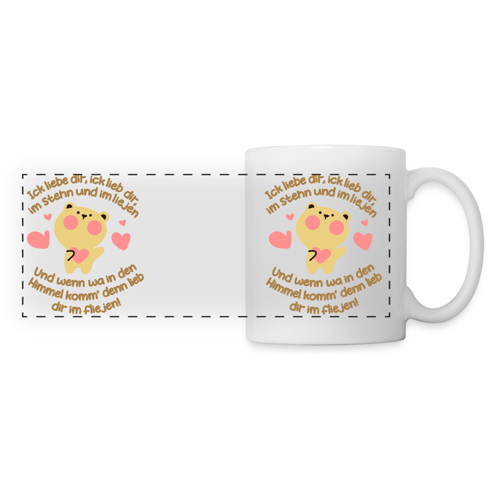 Im Stehn und im Liejen! - Tasse zweifarbig - weiß