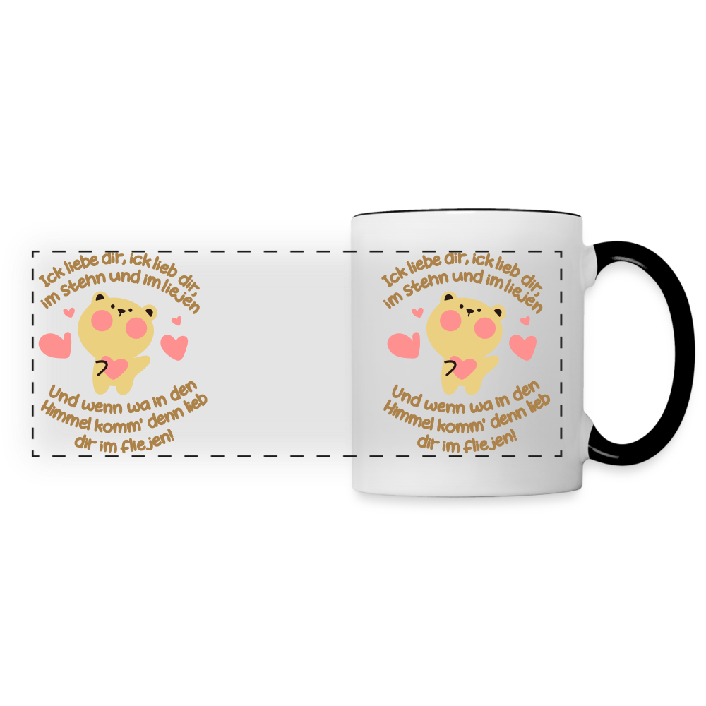 Im Stehn und im Liejen! - Tasse zweifarbig - Weiß/Schwarz