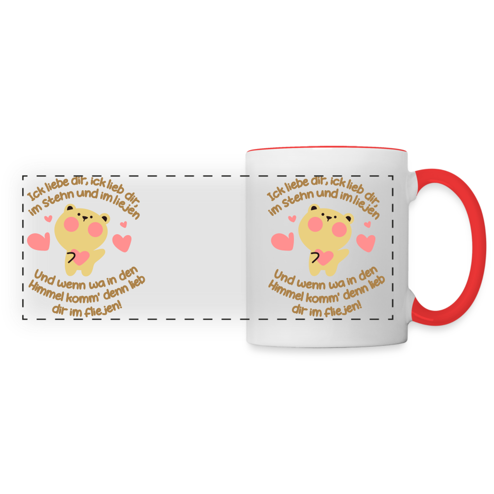 Im Stehn und im Liejen! - Tasse zweifarbig - Weiß/Rot