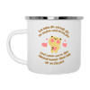 Im Stehn und im Liejen! - Emaille Tasse