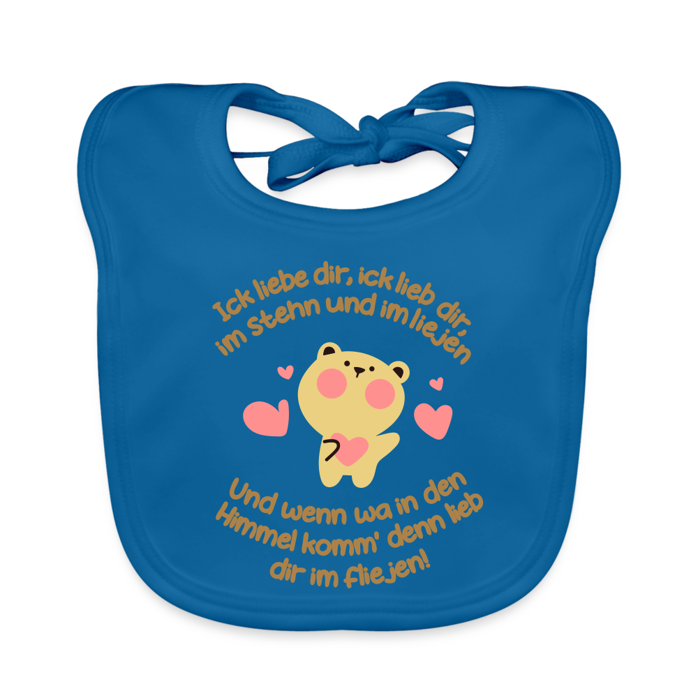 Im Stehn und im Liejen! - Lätzchen - Pfauenblau