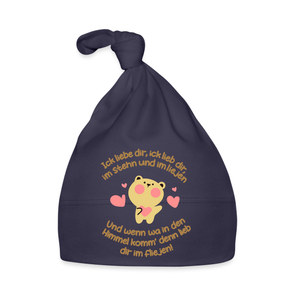 Im Stehn und im Liejen! - Babymütze - Navy