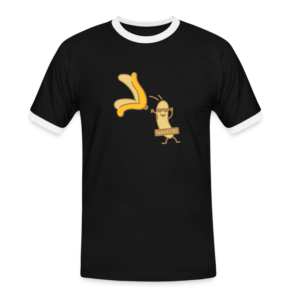 Nakedei - Männer Ringer T-Shirt - Schwarz/Weiß