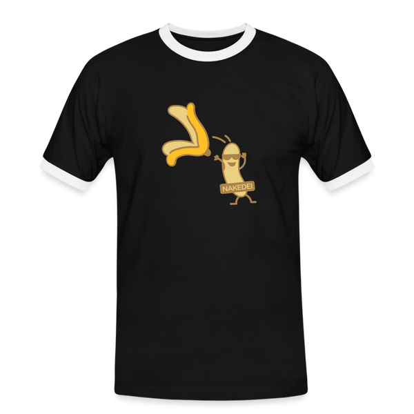 Nakedei - Männer Ringer T-Shirt - Schwarz/Weiß