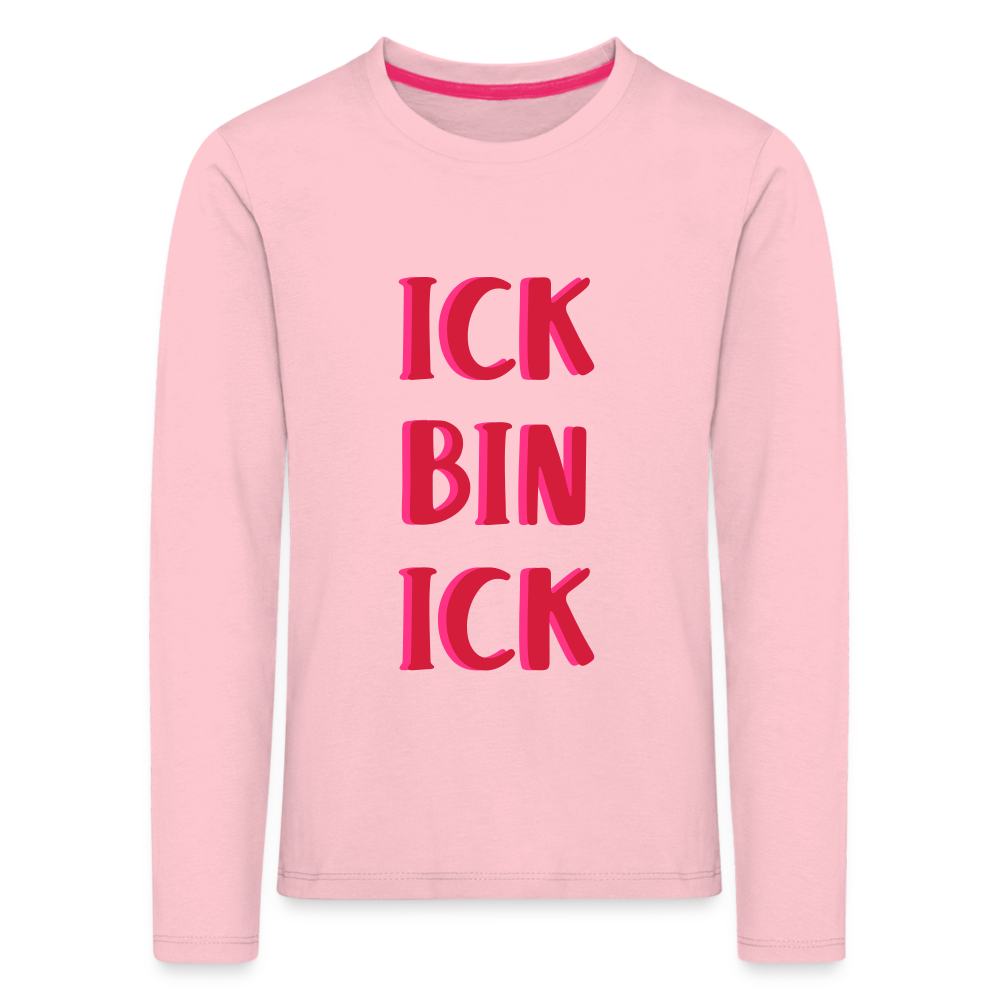 Ick bin Ick! - Kinder Langarmshirt - Hellrosa