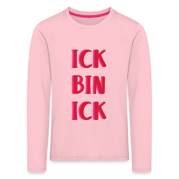 Ick bin Ick! - Kinder Langarmshirt - Hellrosa